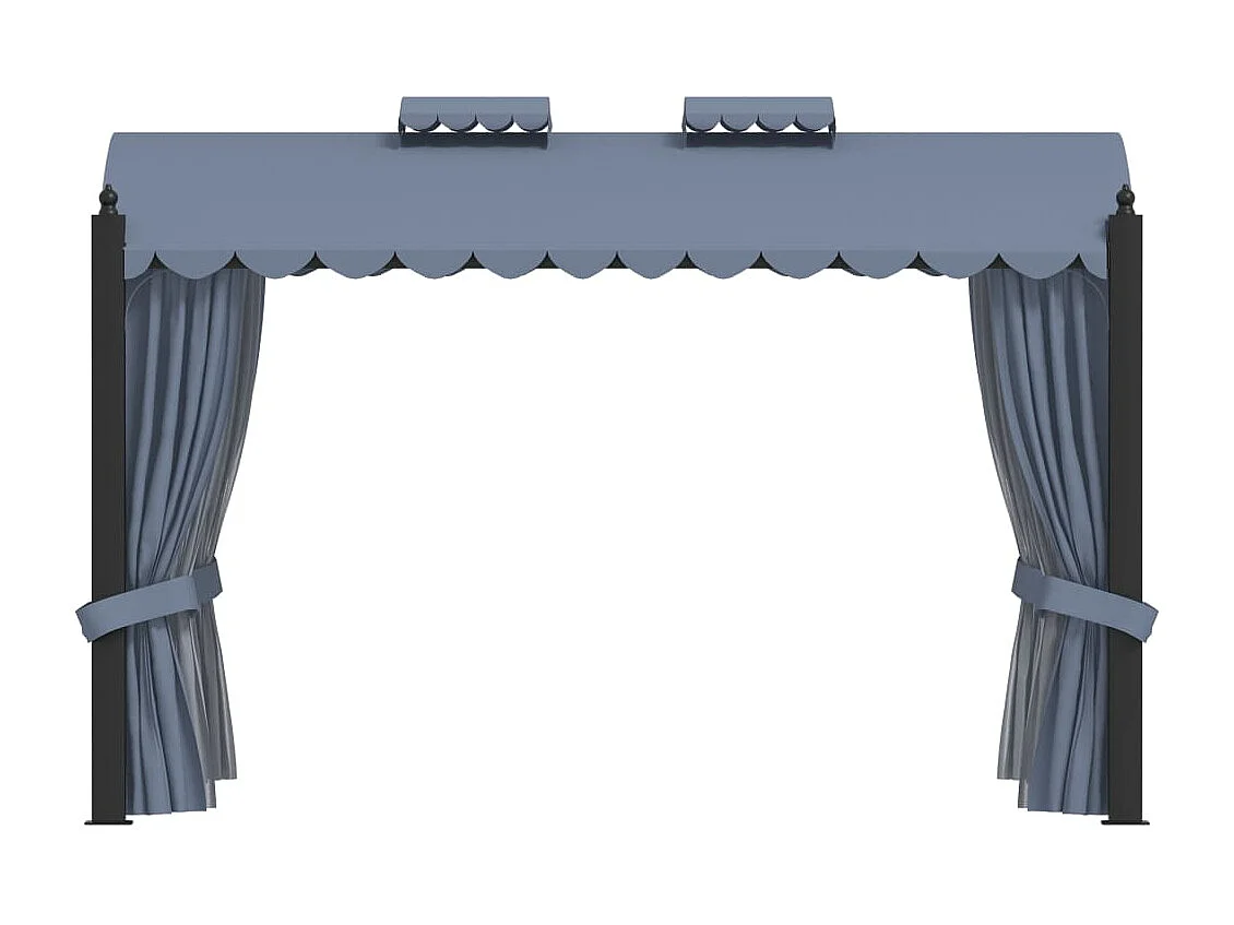 Tonnelle avec rideaux 3x4 m Anthracite Acier