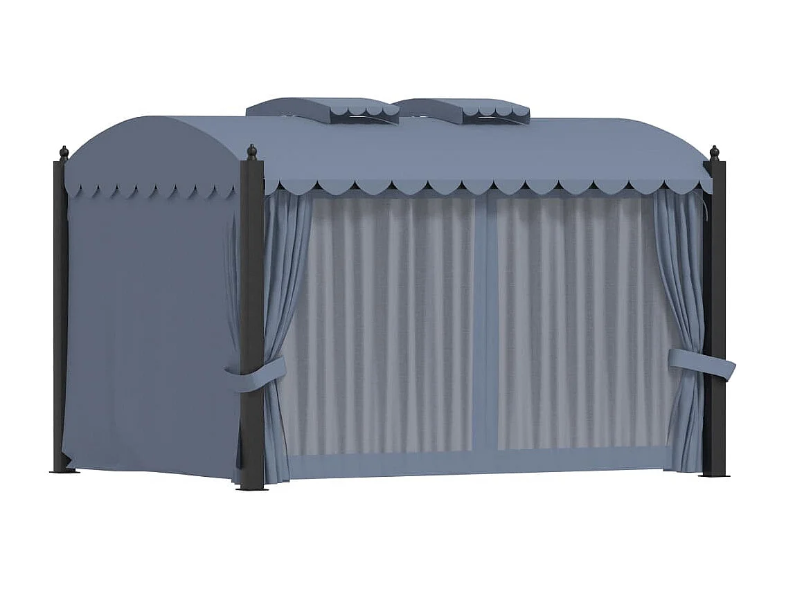 Tonnelle avec rideaux 3x4 m Anthracite Acier