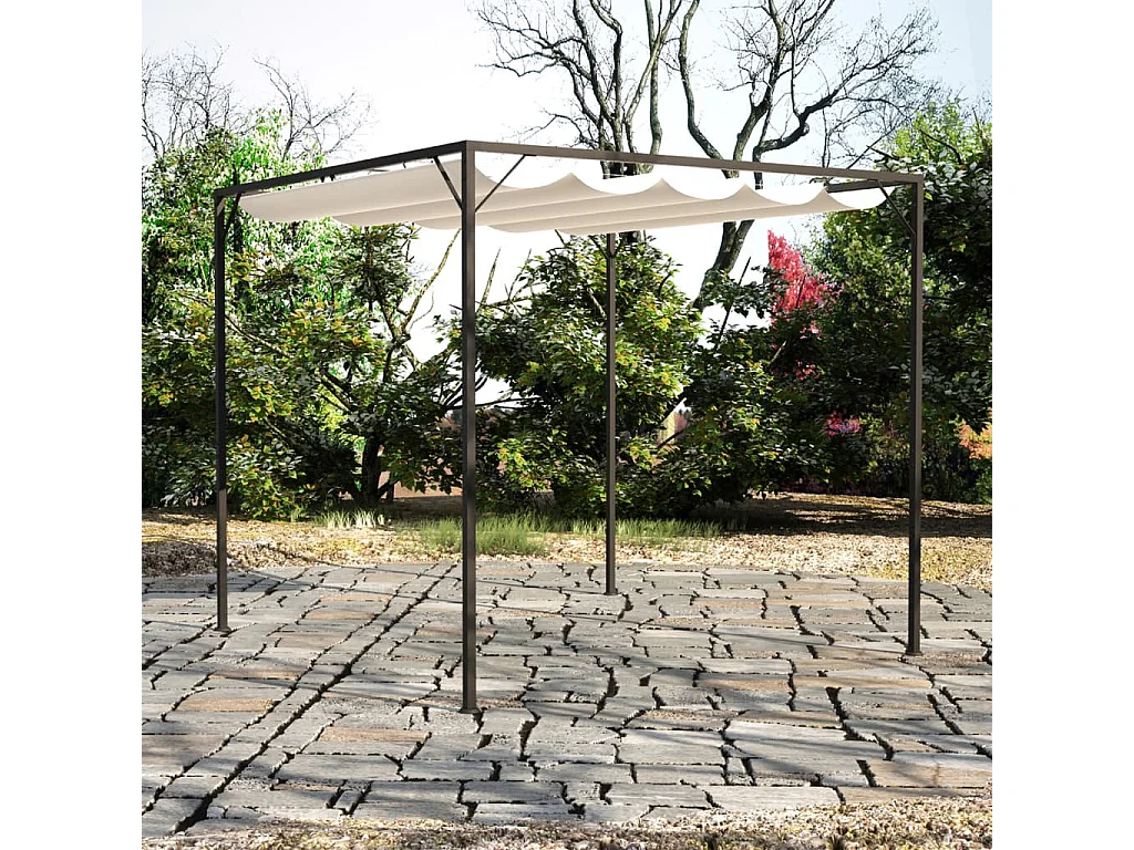 Cenador de jardín con tejado toldo retráctil