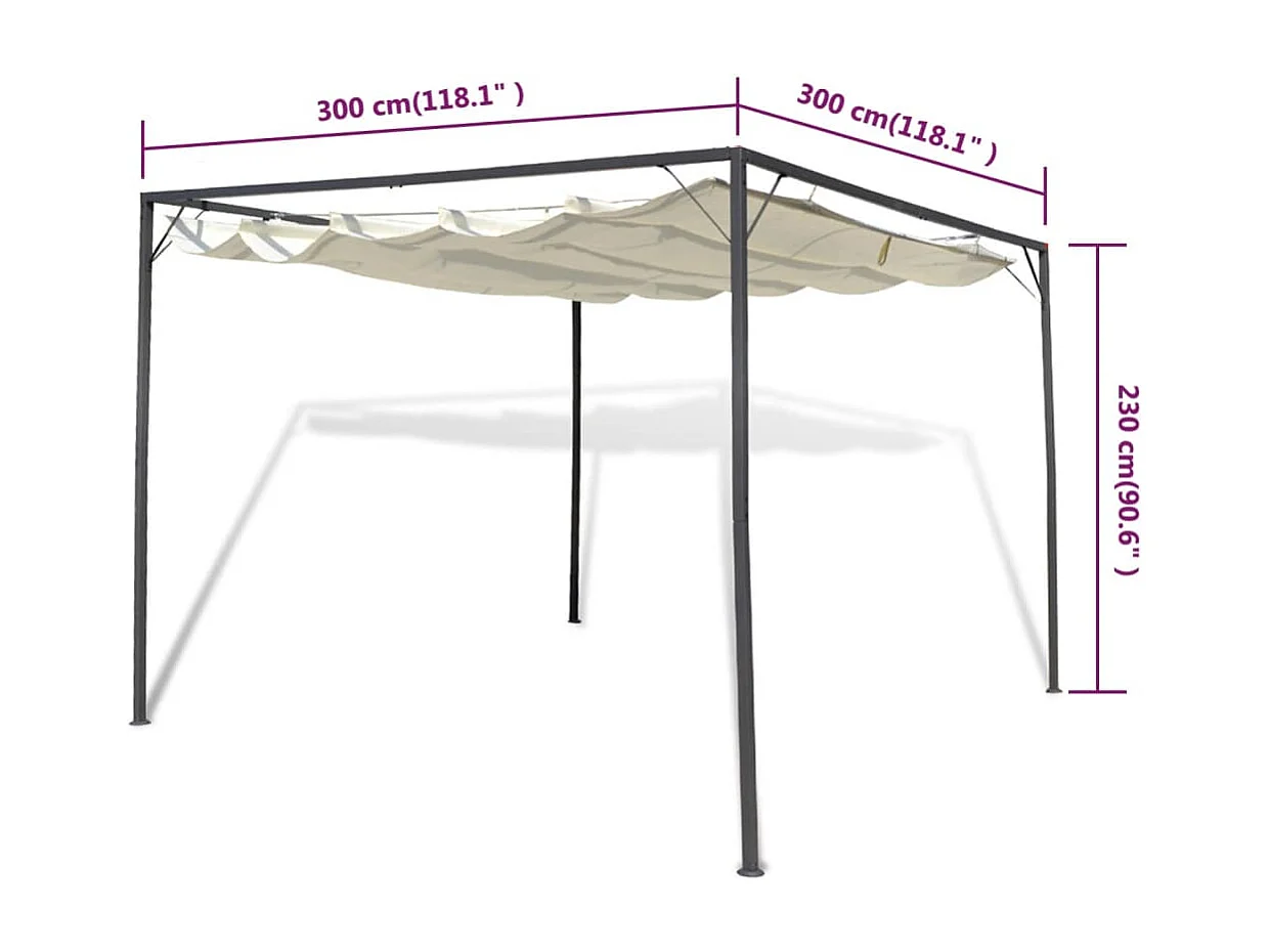 Tenda de jardim com toldo retrátil