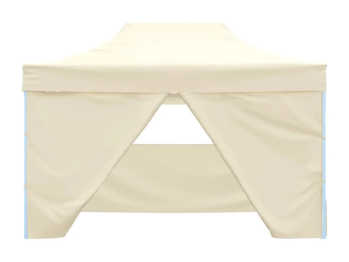 Tente pliable avec 4 parois latéraux 3 x 4,5 m Blanc crème