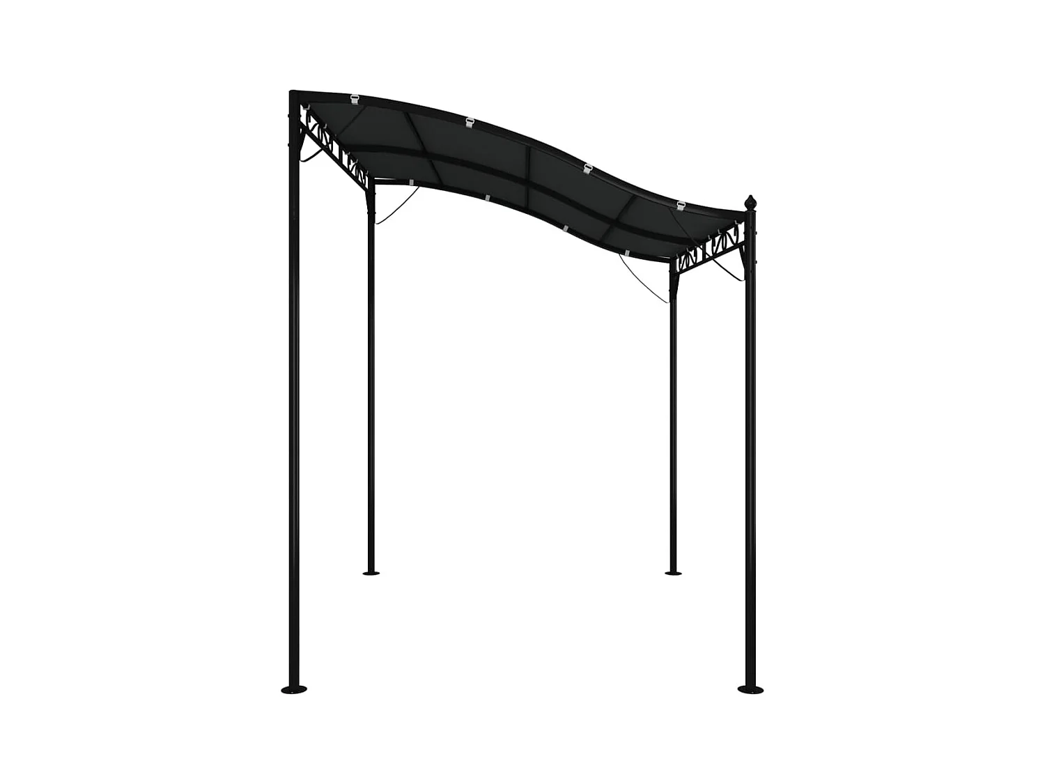 Toldo acero y tela gris antracita 2x2,3 m 180 g/m²