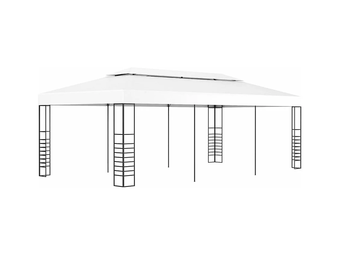 Tonnelle de jardin 6 x 3 m Blanc
