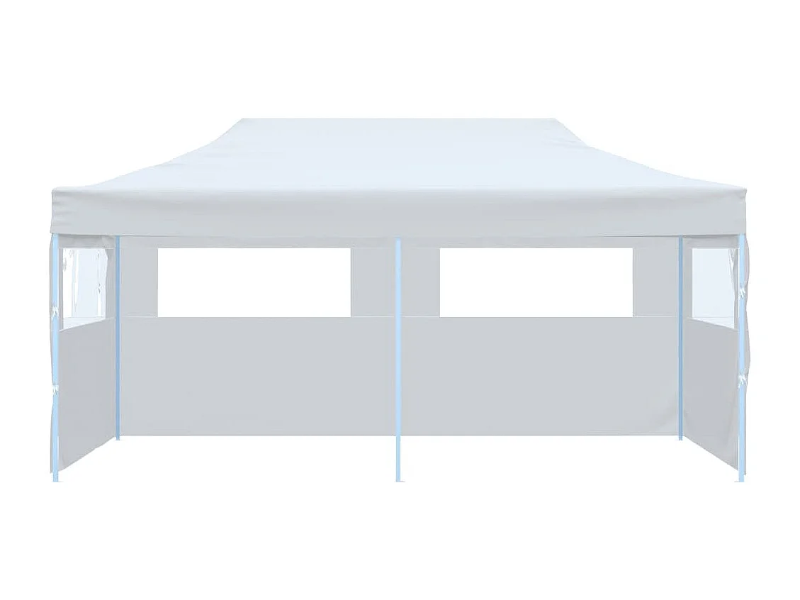 Carpa de fiestas plegable paredes laterales acero blanco 3x6 m