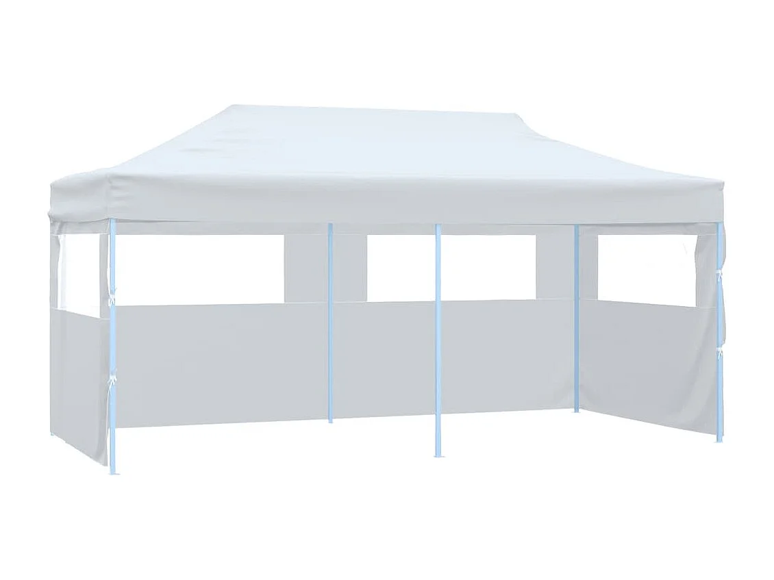 Tente de réception pliable avec parois 3 x 6 m Acier Blanc