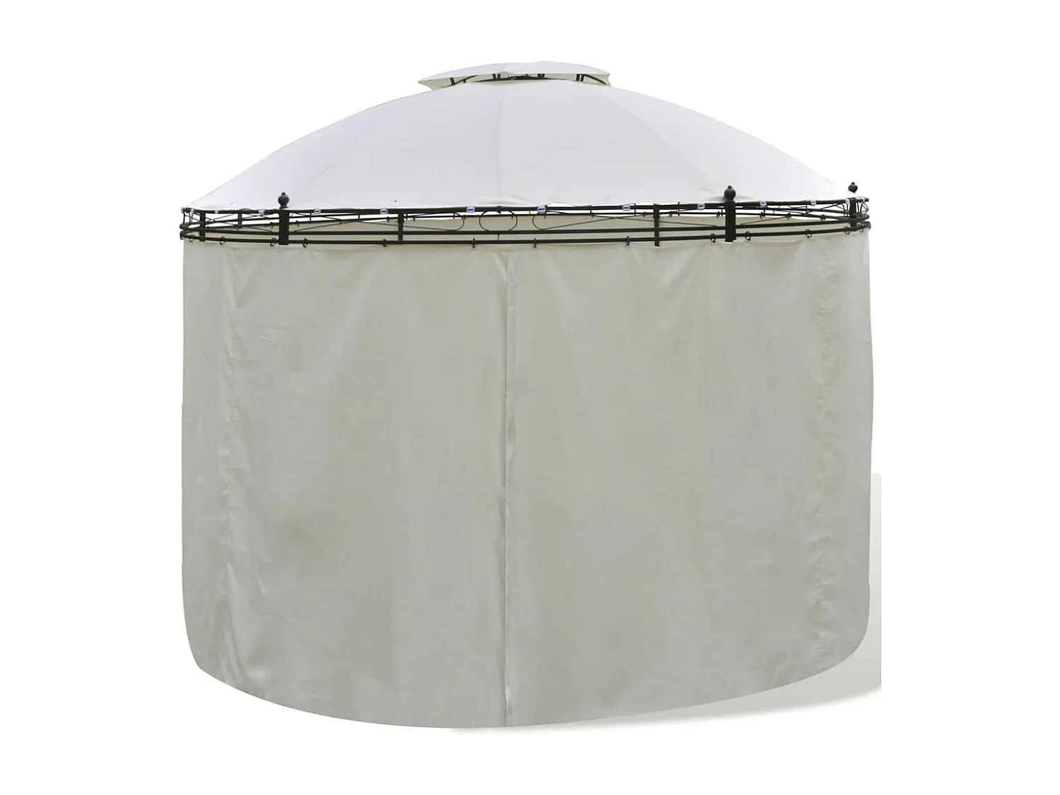Tonnelle ronde avec rideaux 3,5 x 2,7 m