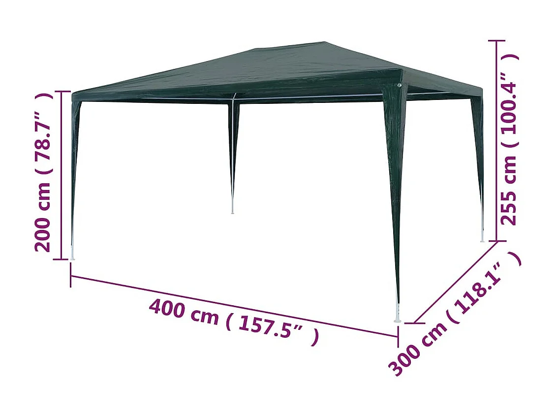 Tendone per Feste 3x4 m Verde