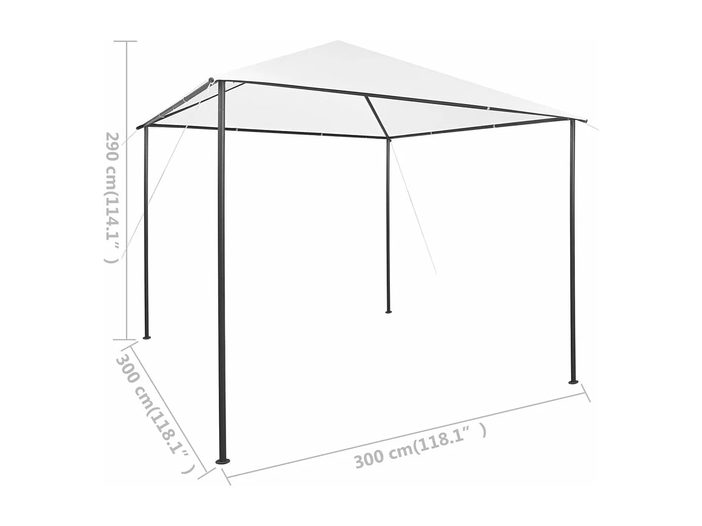 Tonnelle 3x3x2,9 m Blanc 180 g/m²