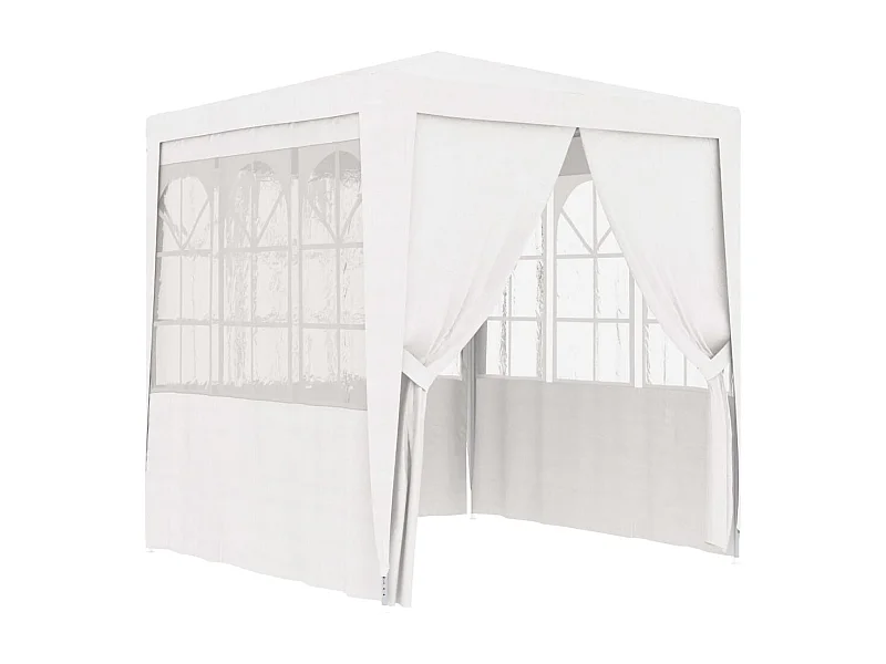 Tente de réception avec parois latérales 2x2 m Blanc 90 g/m²