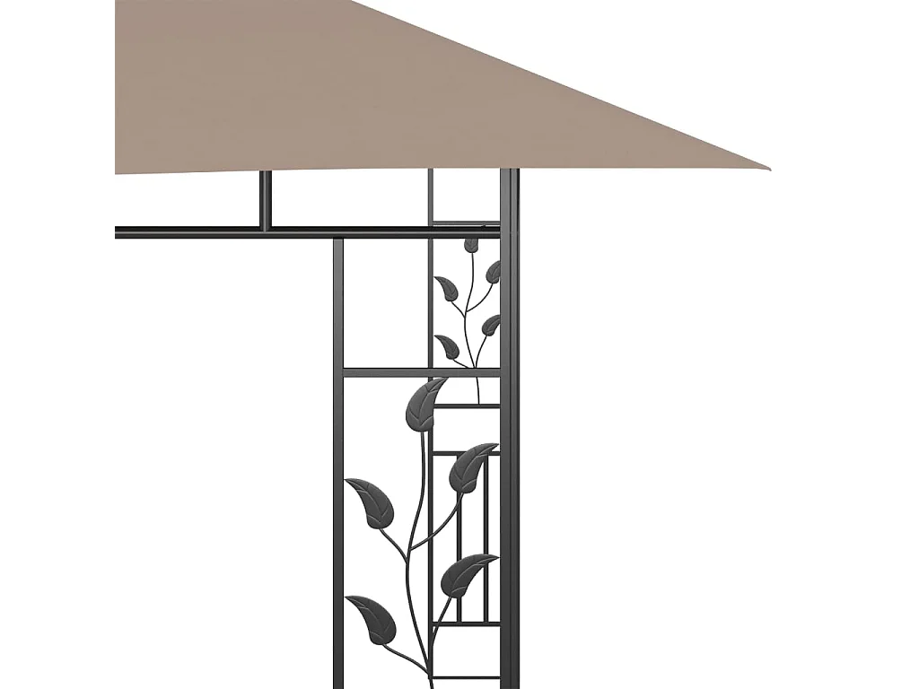 Cenador con mosquitera gris taupe 4x3x2,73 m 180 g/m²