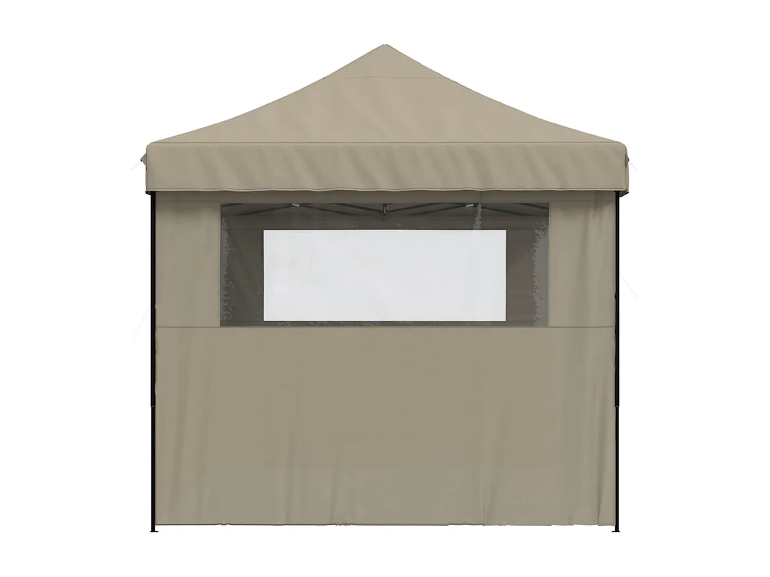 Tente de réception pliable escamotable 3 parois latérales taupe