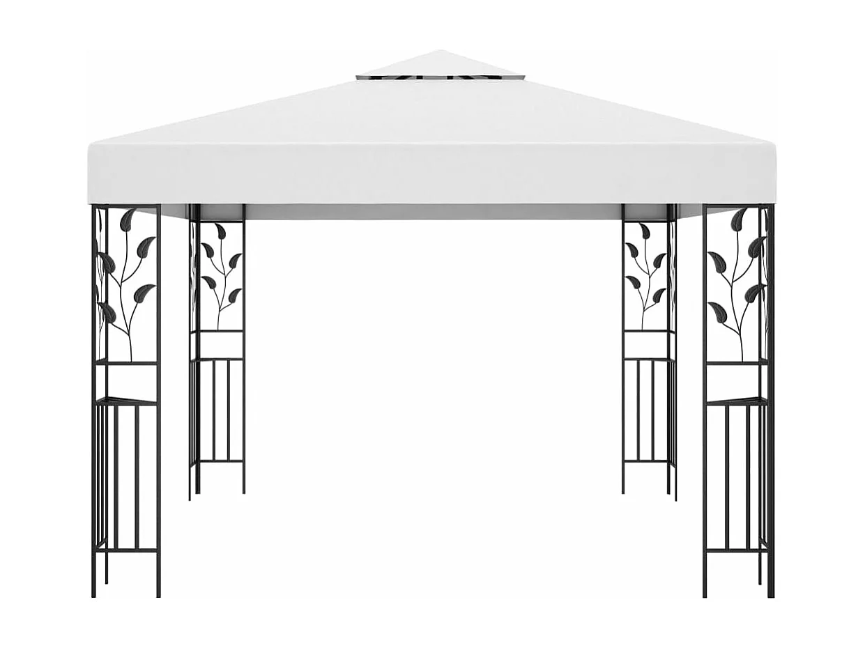 Tonnelle avec guirlande lumineuse à LED 3x3 m Blanc