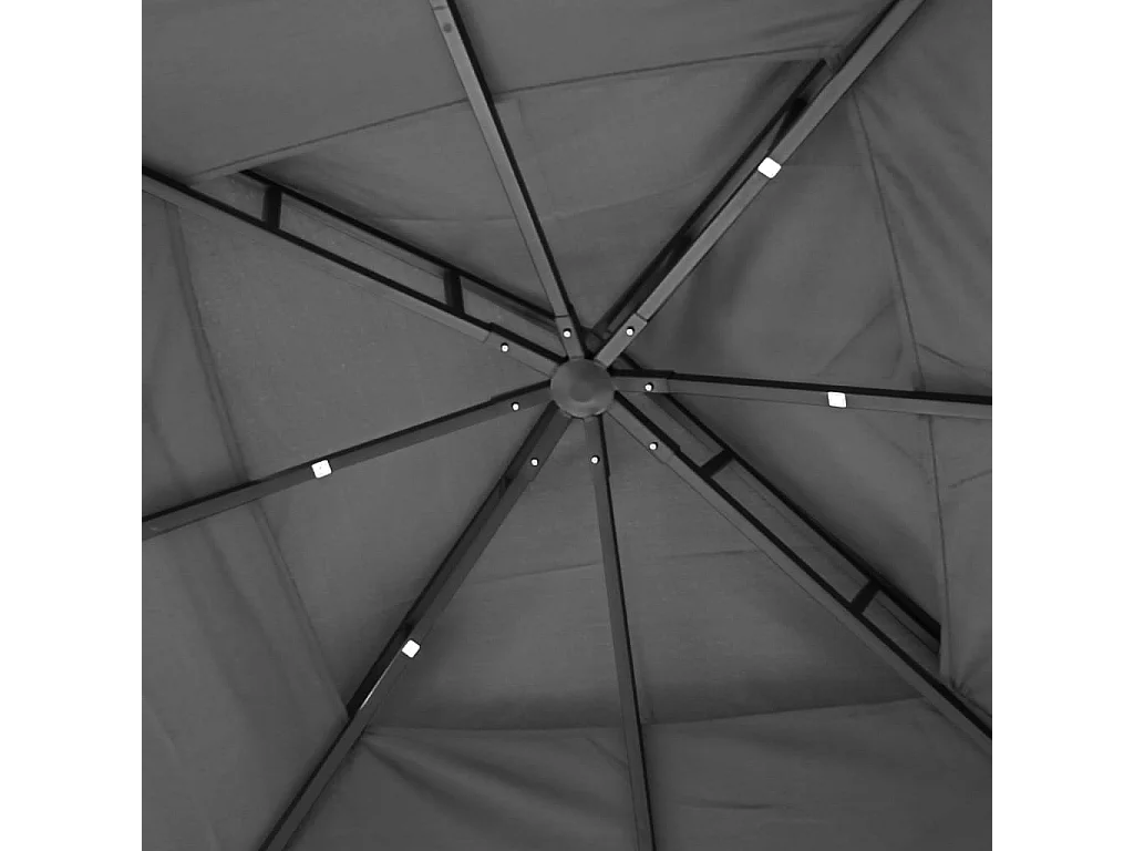 Gazebo con Pareti Laterali Antracite 300x300x270 cm Acciaio