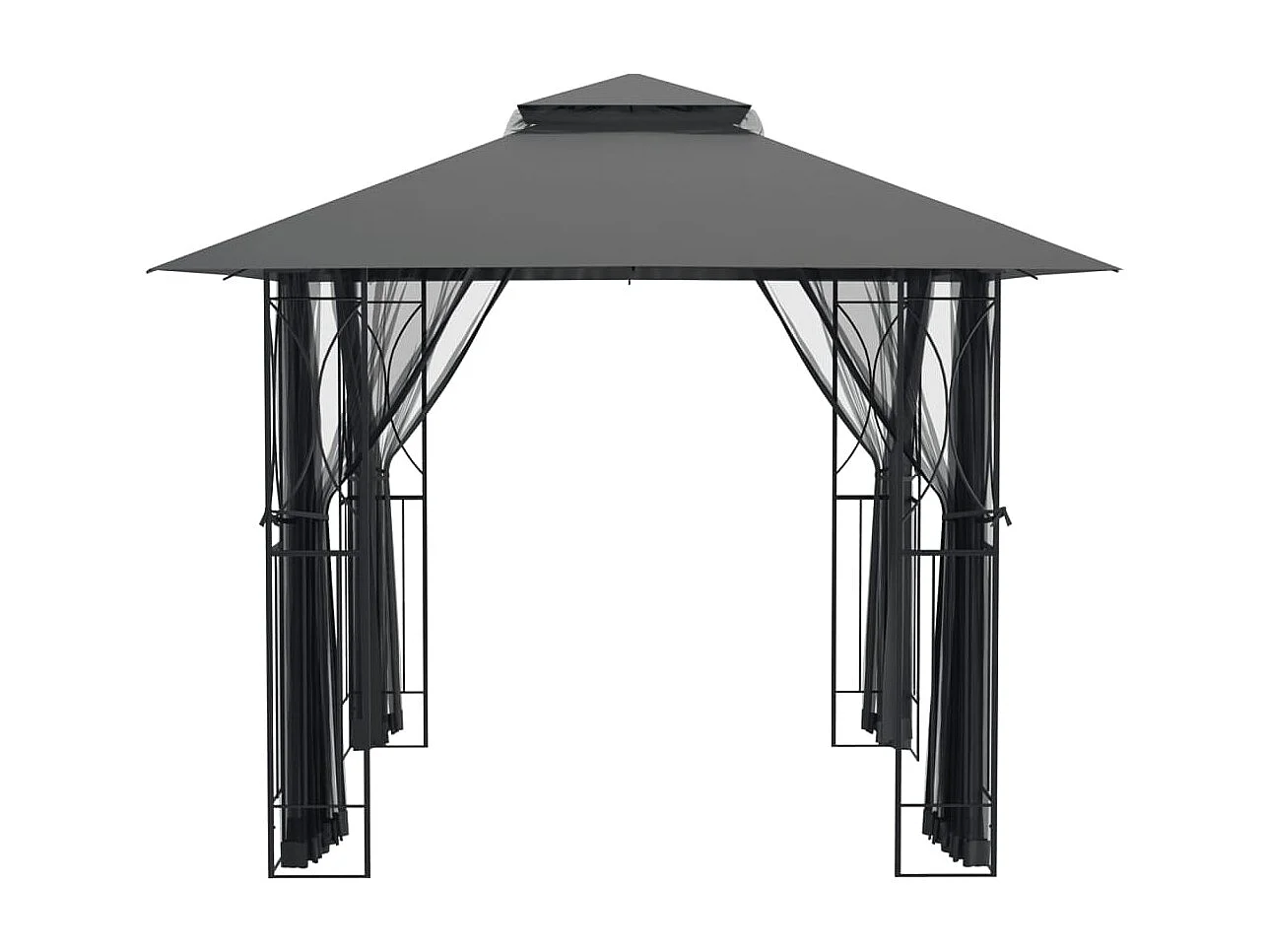 Belvédère avec parois latérales anthracite 300x300x270 cm acier