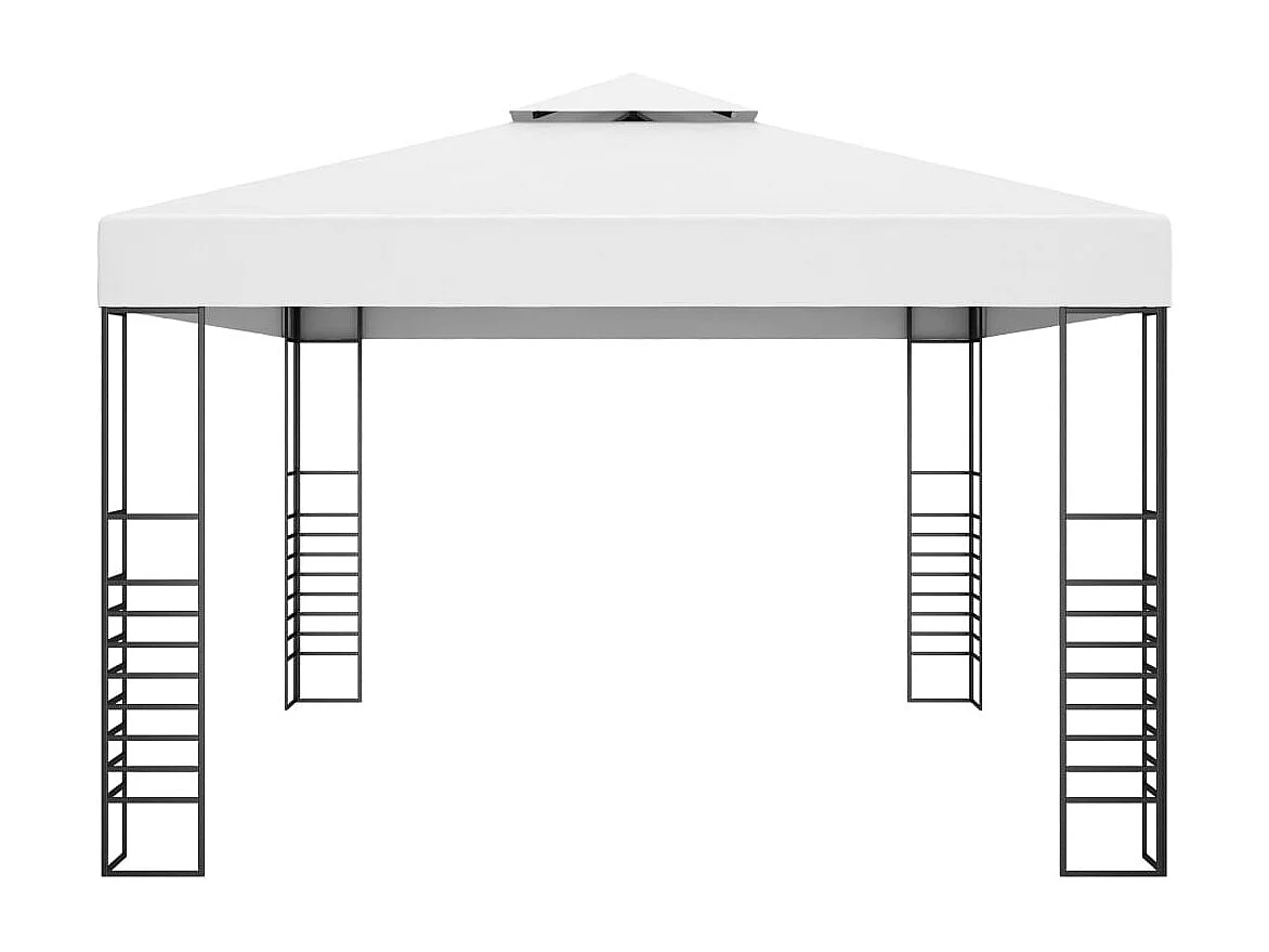 Cenador con tira de luces LED blanco 4x3x2,7 m