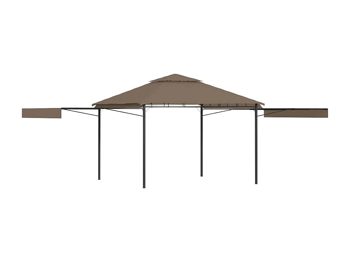 Belvédère et double toits étentus 3x3x2,75 m Taupe 180g/m²