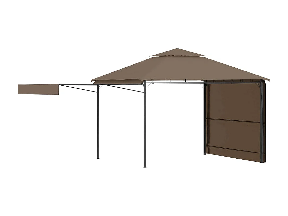 Belvédère et double toits étentus 3x3x2,75 m Taupe 180g/m²