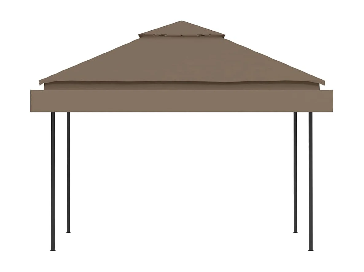 Belvédère et double toits étentus 3x3x2,75 m Taupe 180g/m²