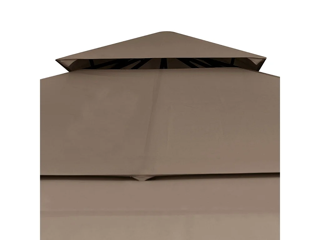 Belvédère et double toits étentus 3x3x2,75 m Taupe 180g/m²