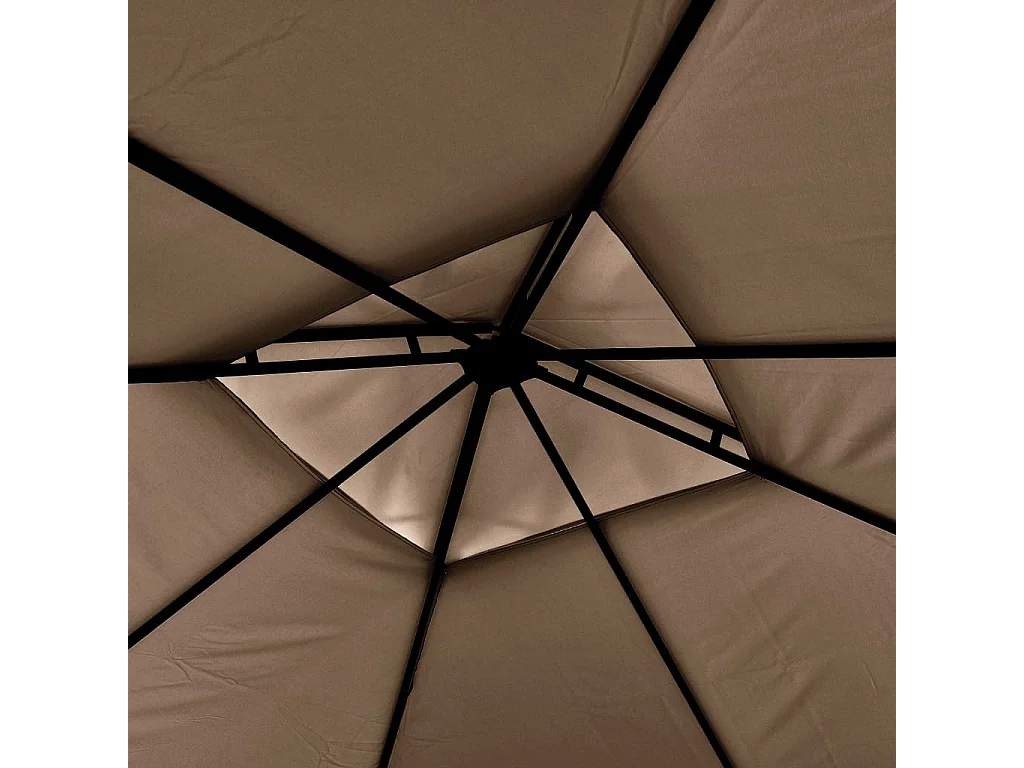 Belvédère et double toits étentus 3x3x2,75 m Taupe 180g/m²