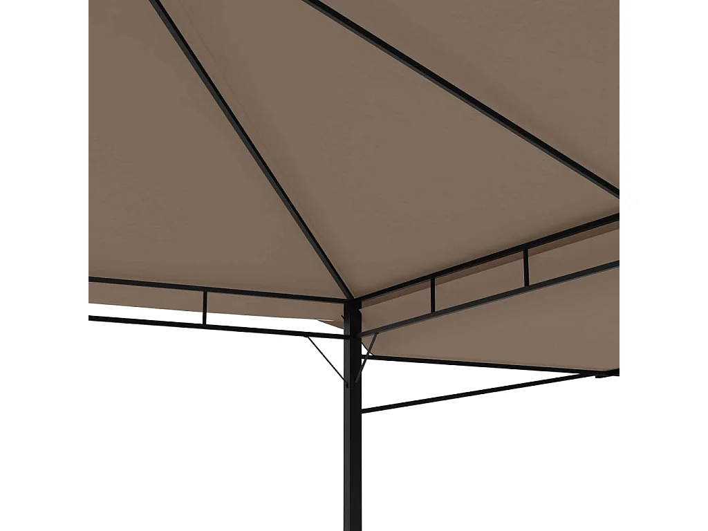 Belvédère et double toits étentus 3x3x2,75 m Taupe 180g/m²