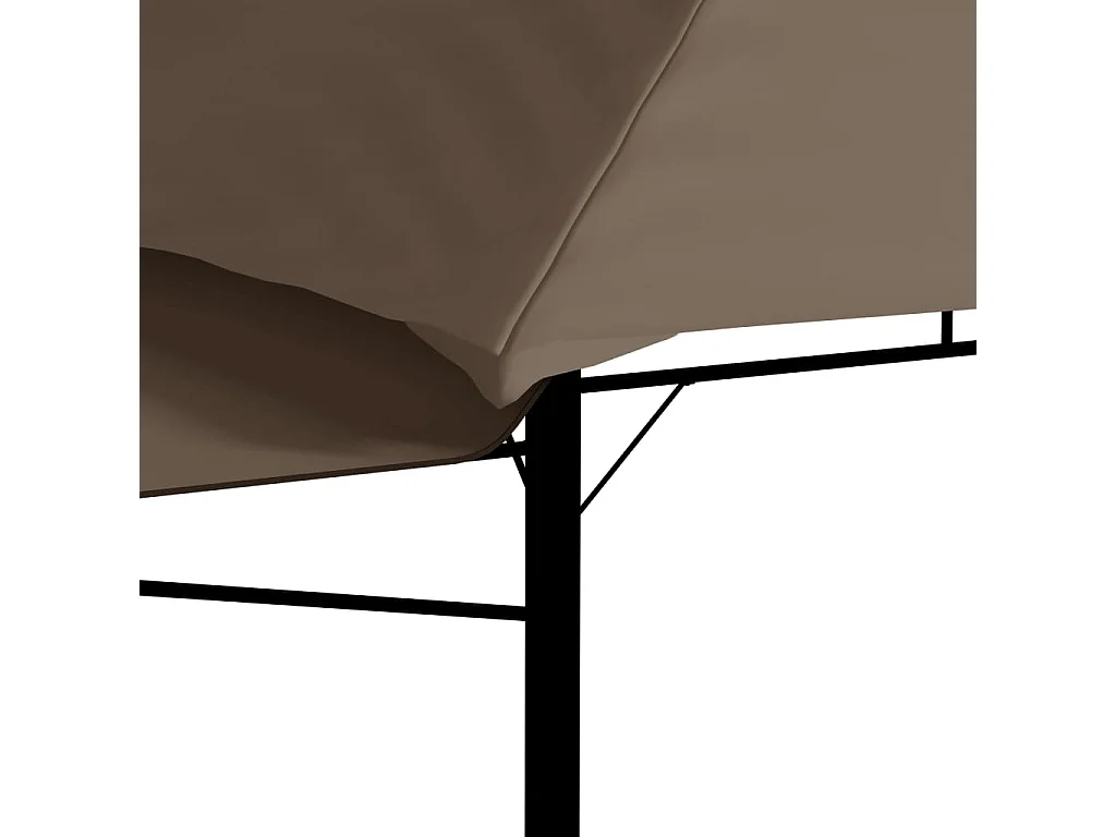Belvédère et double toits étentus 3x3x2,75 m Taupe 180g/m²