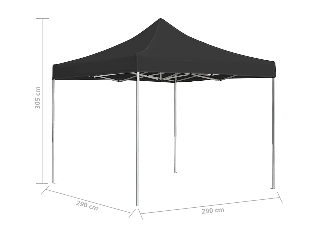 Tente de réception pliable Aluminium 3 x 3 m Anthracite