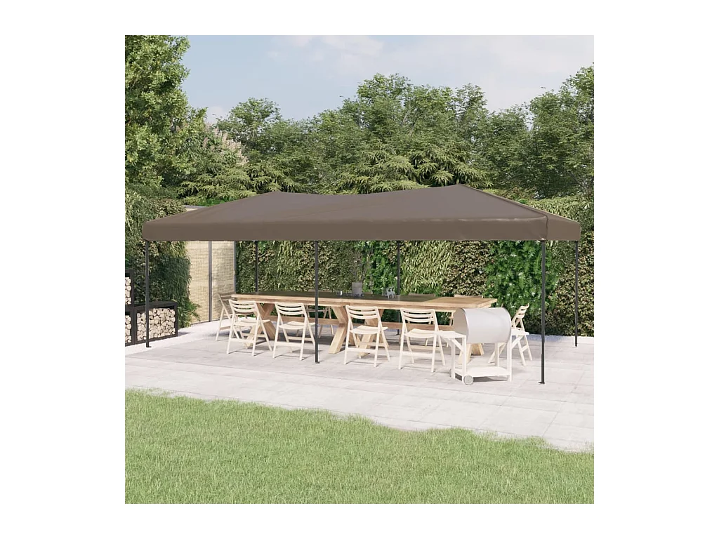 Partytent inklapbaar 3x6 m taupe