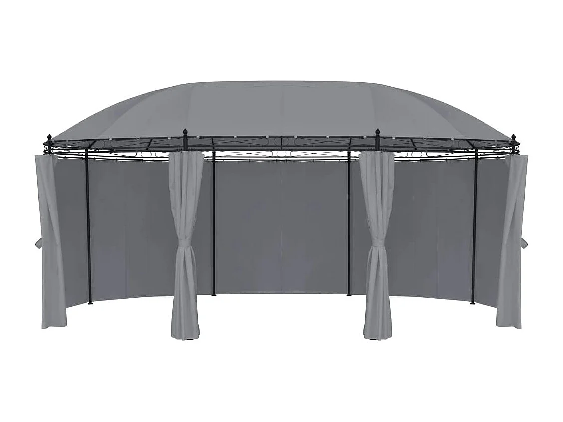 Tonnelle avec rideaux 520x349x255 cm Anthracite