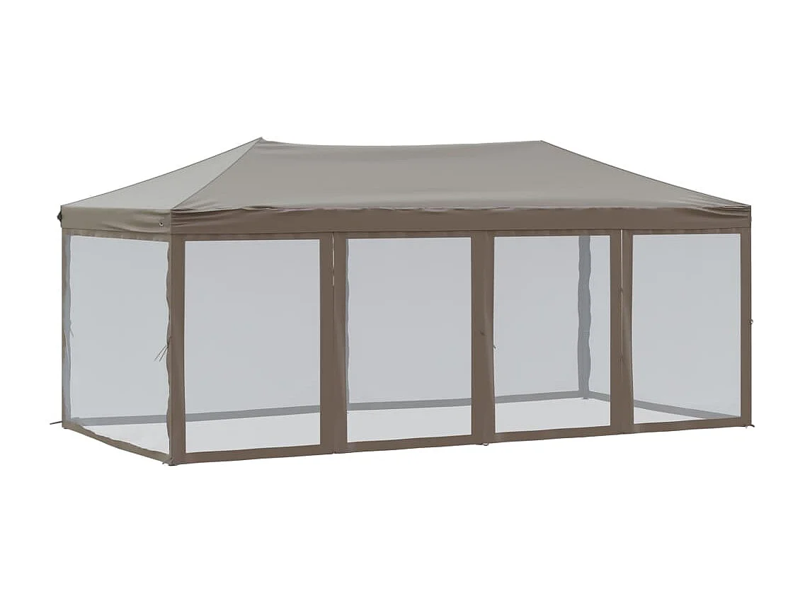 Tente de réception pliable avec parois Taupe 3x6 m