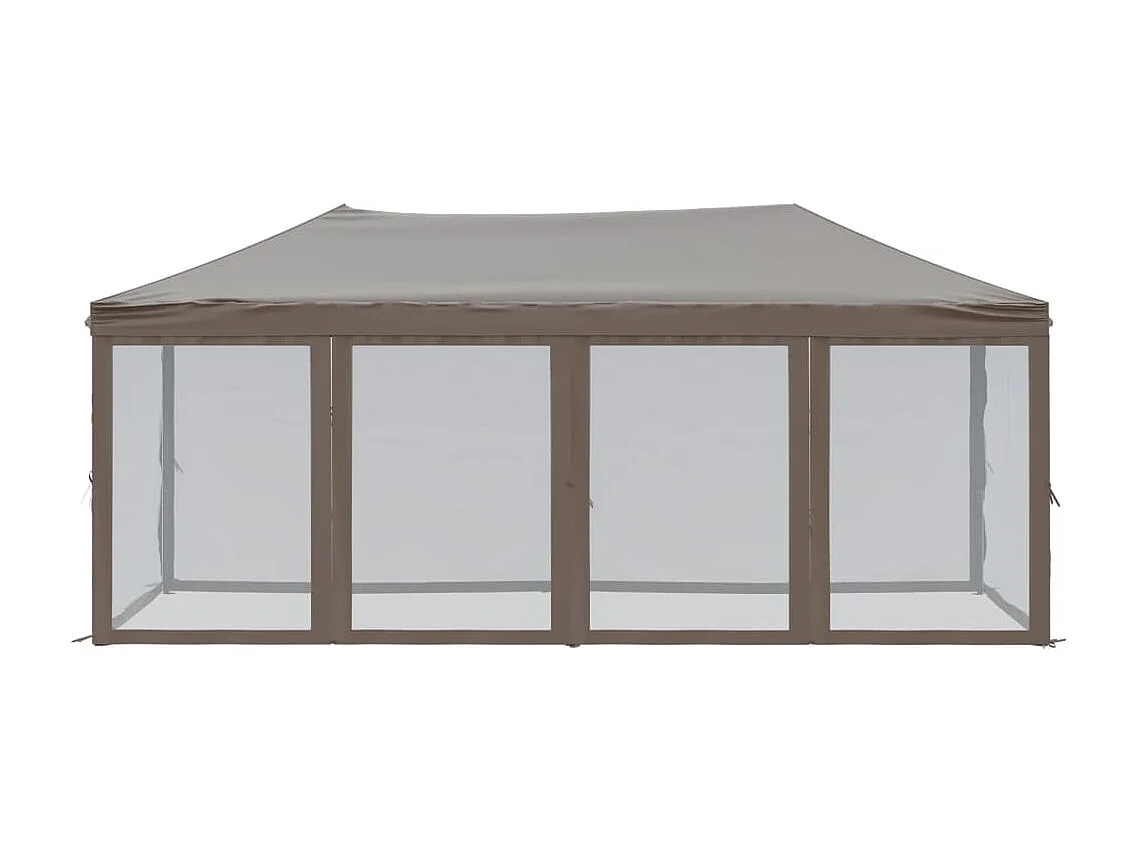 Tente de réception pliable avec parois Taupe 3x6 m