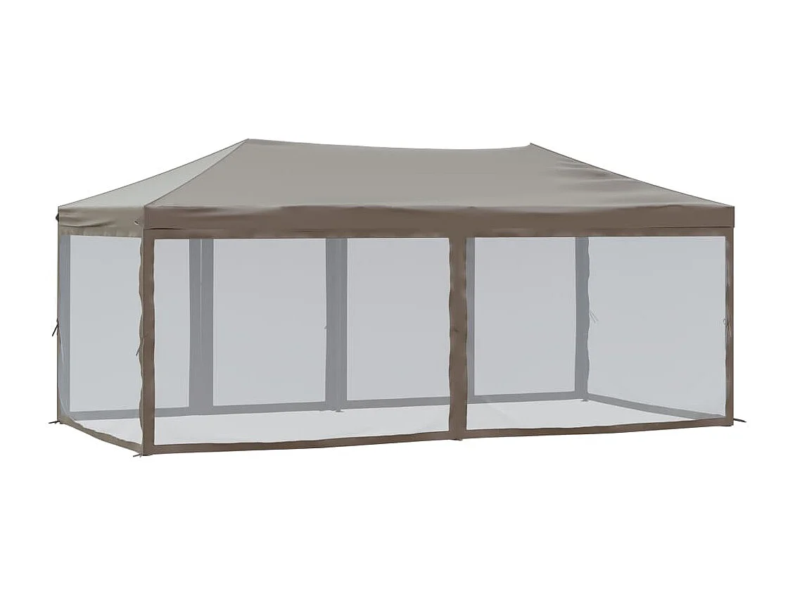 Tente de réception pliable avec parois Taupe 3x6 m