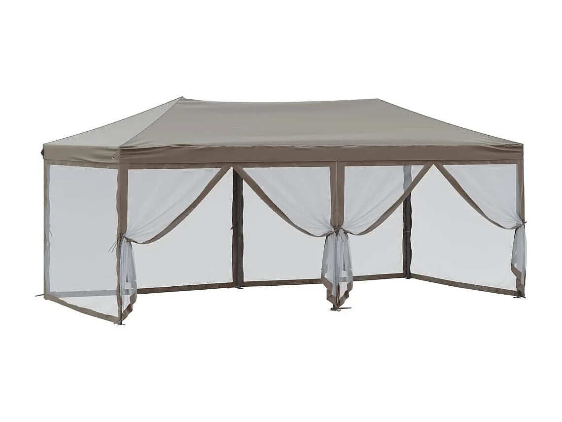 Partyzelt Faltbar mit Seitenwänden Taupe 3x6 m