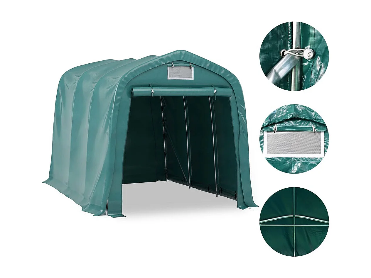 Tente de garage PVC 2,4x3,6 m Vert