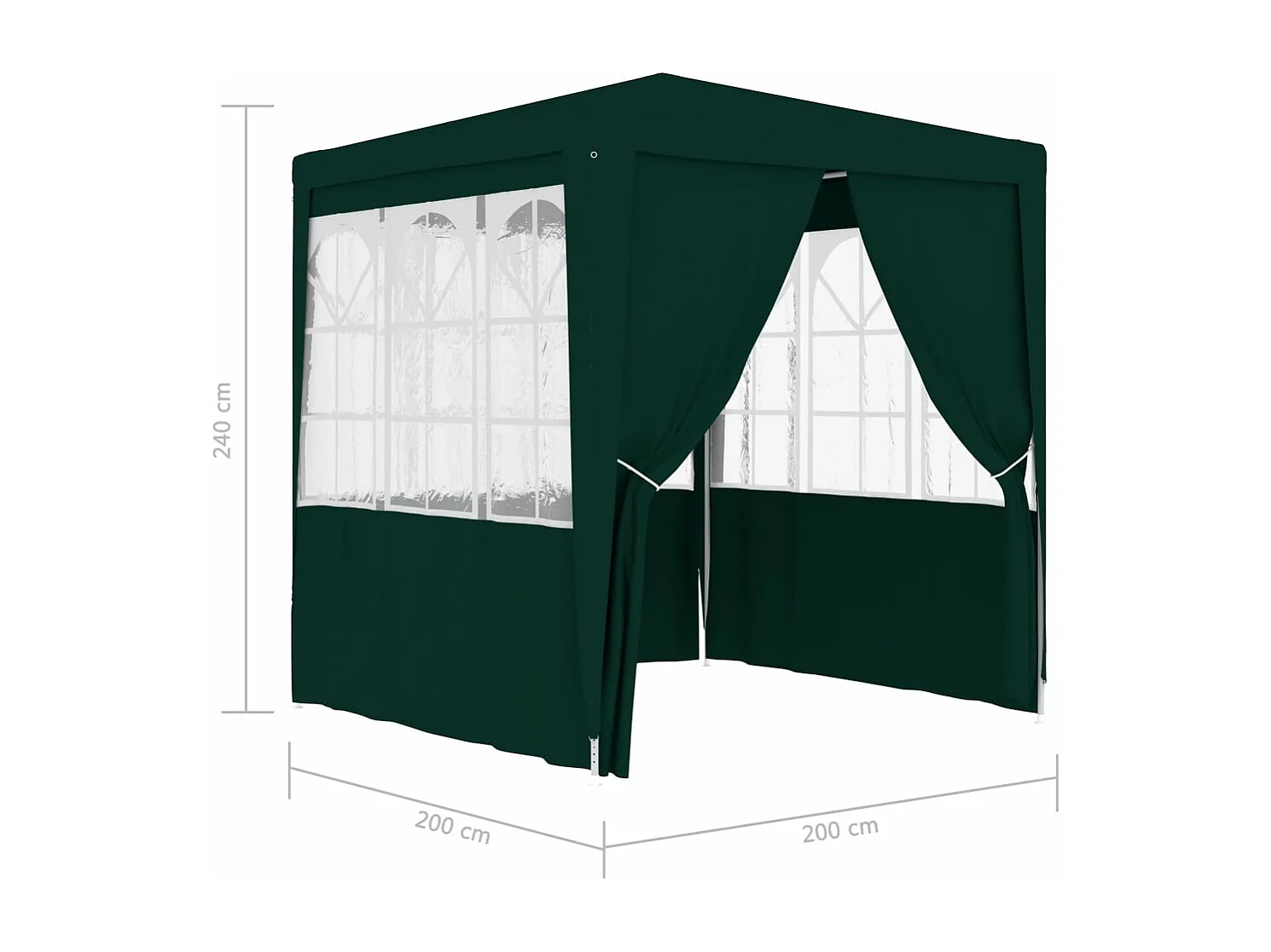 Tente de réception avec parois latérales 2x2 m Vert 90 g/m²