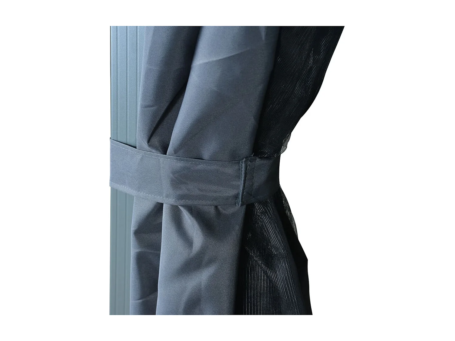 Pavillon mit Vorhängen 400×300 cm Anthrazit Aluminium