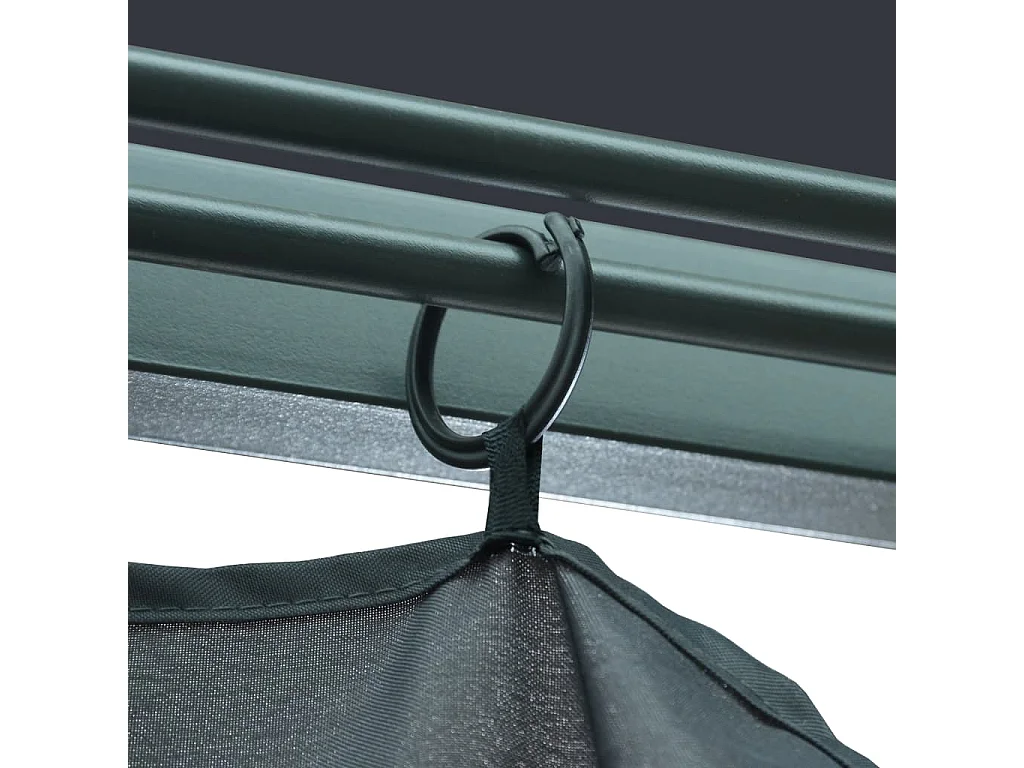 Pavillon mit Vorhängen 400×300 cm Anthrazit Aluminium