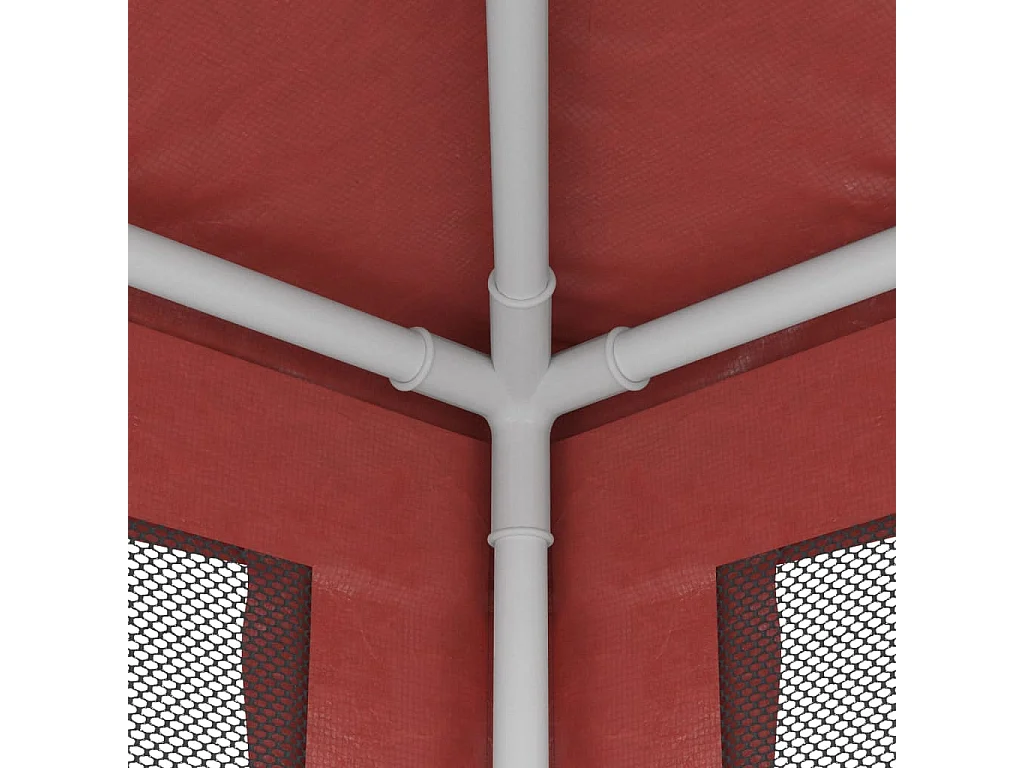 Tenda per Feste con Pareti Laterali in Rete Rossa 3x3 m HDPE