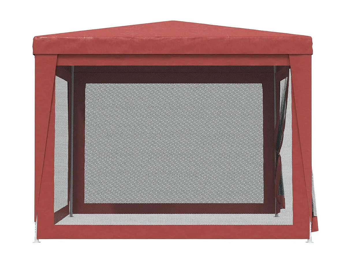 Tente de fête avec 4 parois latérales en maille Rouge 3x3m PEHD