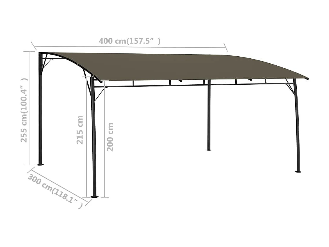 Garten-Sonnenschutz 4x3x2,55 m Taupe