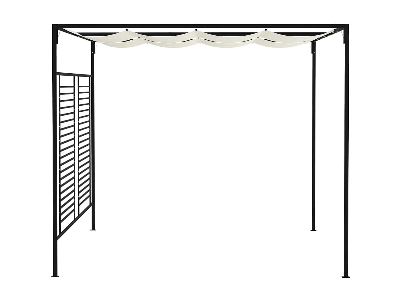 Pavillon mit Ausziehbarem Dach 3x4x2,3 m Cremeweiß 180 g/m²