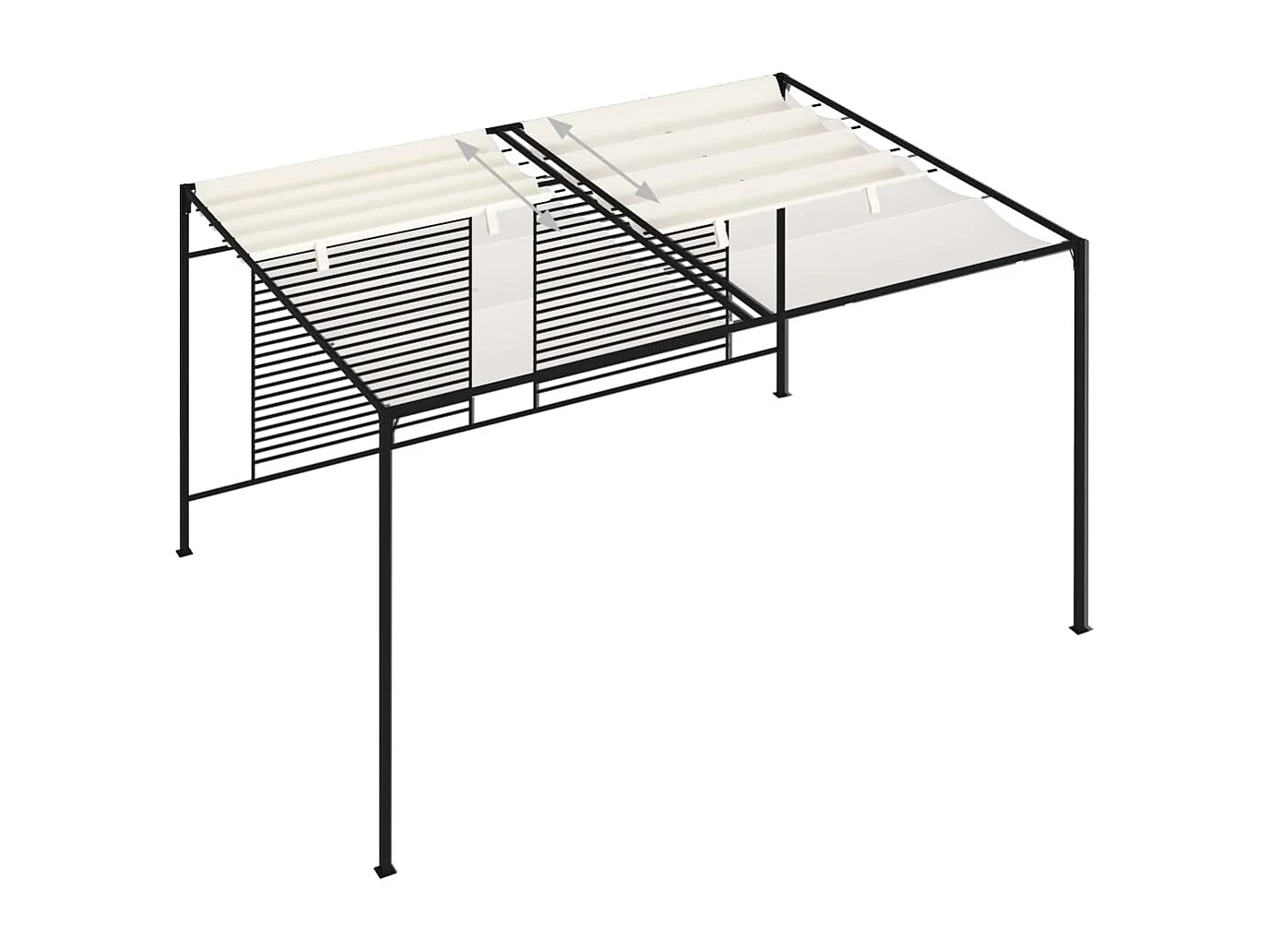 Pavillon mit Ausziehbarem Dach 3x4x2,3 m Cremeweiß 180 g/m²