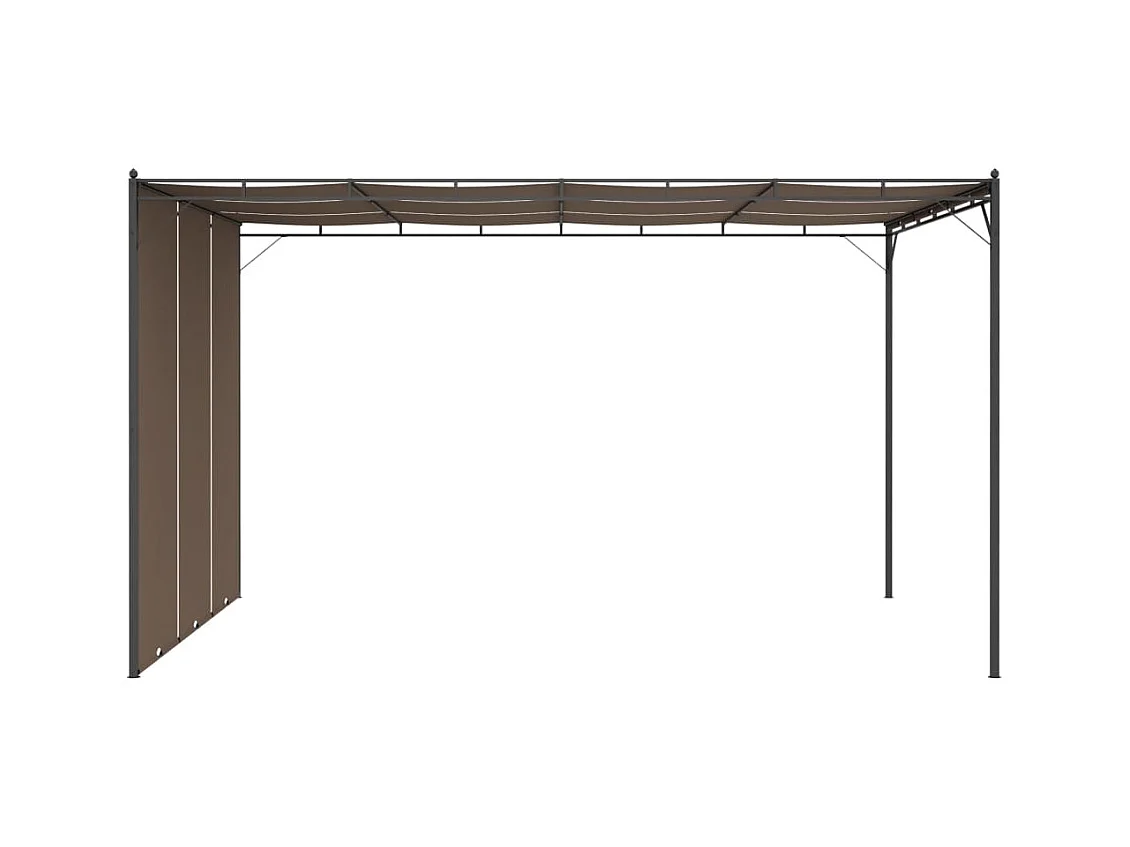 Gartenpavillon mit Seitenvorhang 4x3x2,25 m Taupe