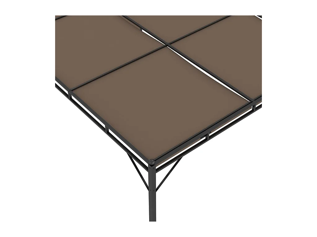 Gartenpavillon mit Seitenvorhang 4x3x2,25 m Taupe