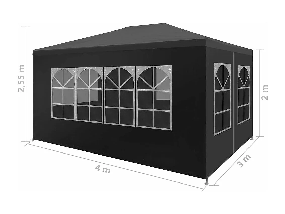 Partyzelt 3x4 m Anthrazit