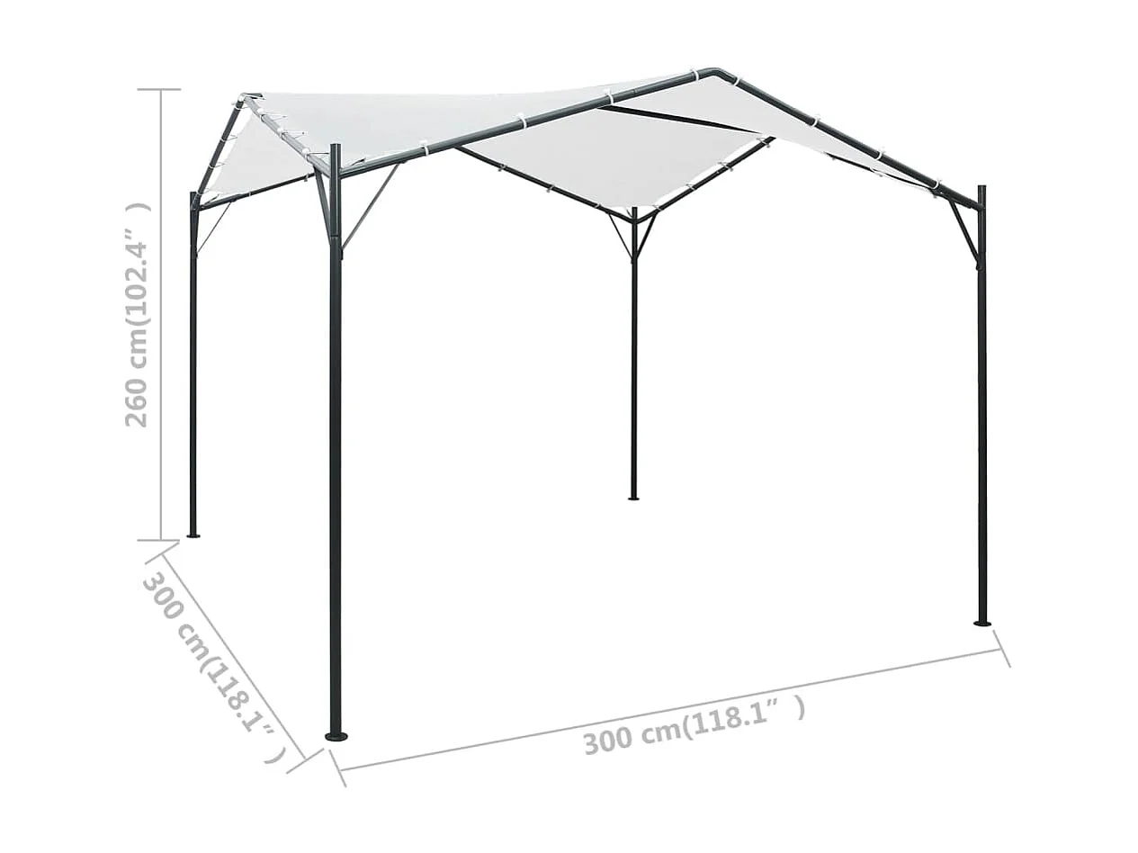 Belvédère 3x3x2,6 m Blanc 180 g/m²