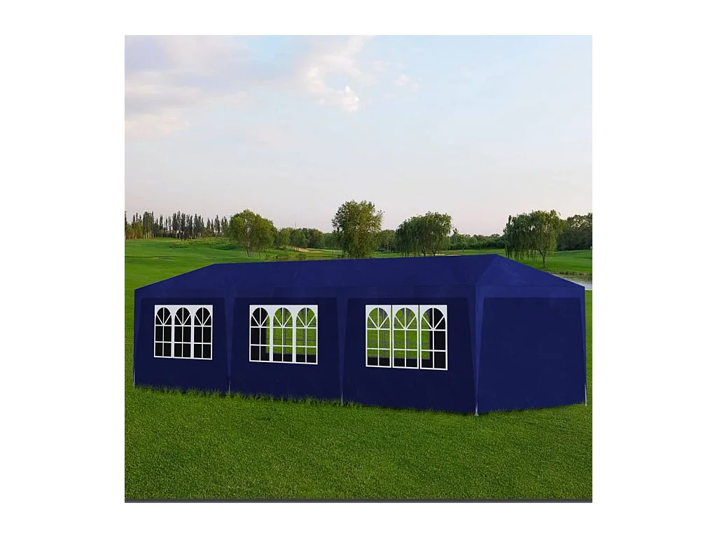 Tente de réception 3 x 9 m Bleu