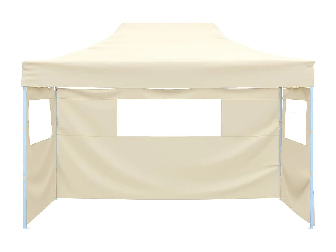 Tenda Pieghevole con 3 Pareti 3x4,5 m Crema