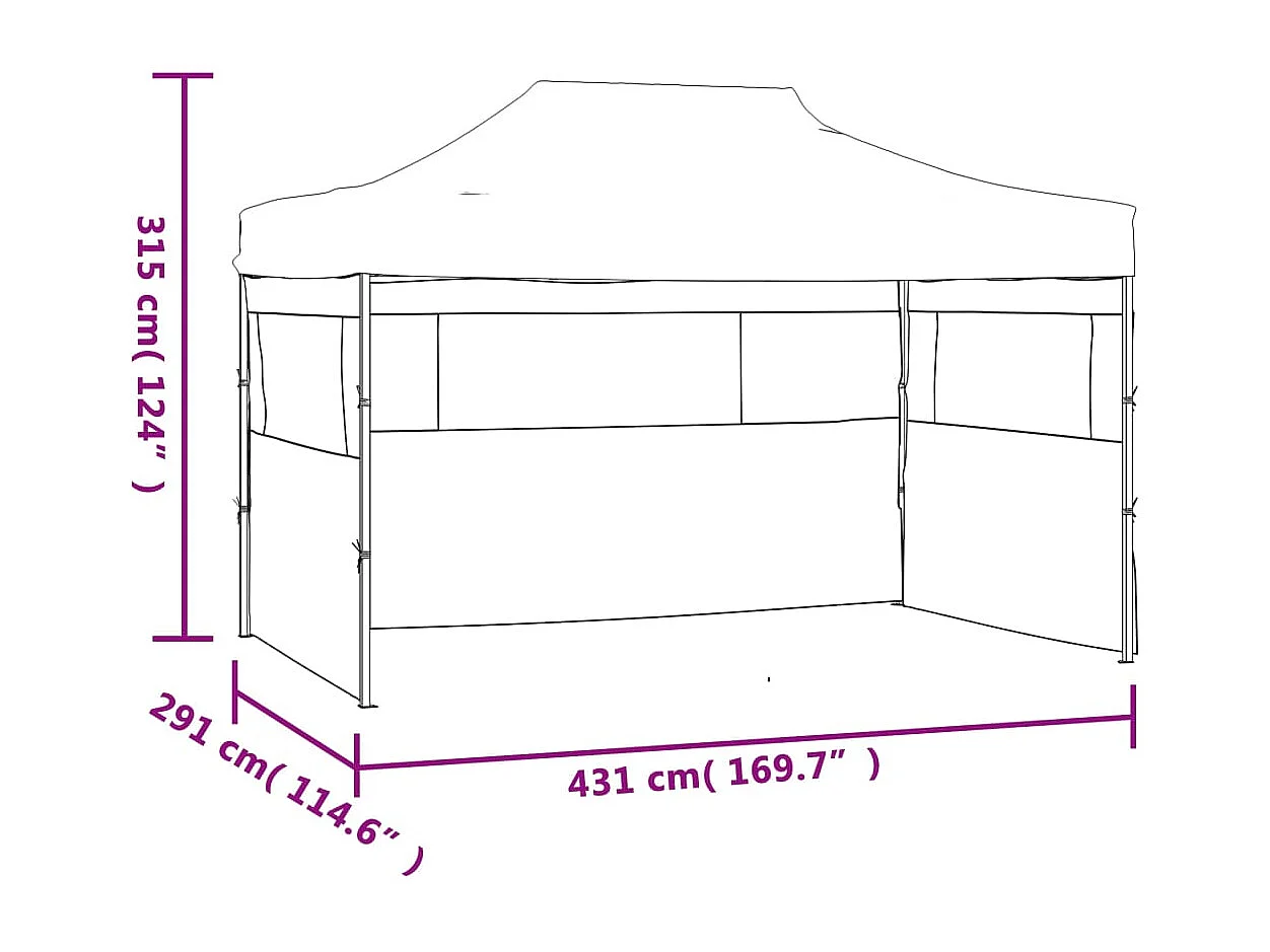 Gazebo/tenda de jardim com cortinas, 3,5 x 2,7 m