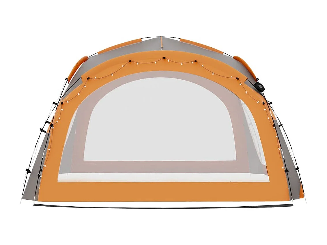 Partyzelt mit LED und 4 Seitenwänden 3,6x3,6x2,3 m Grau&Orange